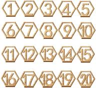 🔢 hexagonal wooden table numbers set: fashionclubs 1-20 with holder base - ideal for weddings, parties, events, and catering decor logo