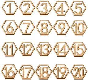 img 4 attached to 🔢 Hexagonal Wooden Table Numbers Set: Fashionclubs 1-20 with Holder Base - Ideal for Weddings, Parties, Events, and Catering Decor