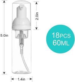 img 2 attached to 🧼 Удобное пенящееся путешественническое мыло для рук: 18 шт. бутылочек-дозаторов объёмом 2 унции - Идеально подходит для косметики, антисептика для рук, шампуня для ресниц и других целей!