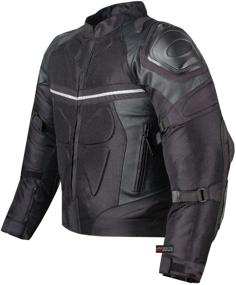 img 4 attached to Pro Leather & Mesh Motorcycle Waterproof Jacket: CE Armor, Reflective, All-Season, Size L