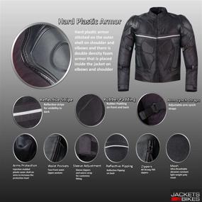 img 1 attached to Pro Leather & Mesh Motorcycle Waterproof Jacket: CE Armor, Reflective, All-Season, Size L