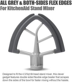 img 3 attached to 🔪 New Grey KitchenAid Flex Edge Beater Attachment - Paddle Scraper with Silicone Edges for 4.5/5 Quart Tilt-Head Stand Mixer - KitchenAid Mixer Accessories Replacement