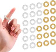 🖐️ soothe stress and enhance sensory stimulation with 30 spiky sensory finger rings, ideal for teens and adults - gold and silver design (2.5cm / 0.98 inch) логотип