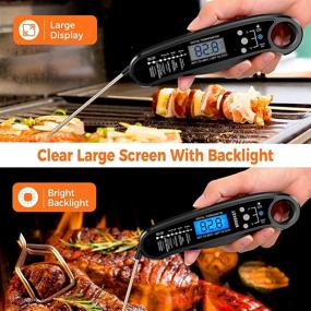 img 1 attached to 🔥 BREEKET 2 in 1 Instant Read Meat Thermometer: Fast, Precise, and Convenient for Cooking, Deep Fry, BBQ, Grilling – Black