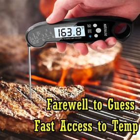 img 2 attached to 🌡️ 2-Pack DUYKQEM Waterproof Instant Read Digital Meat Thermometer for Kitchen, Grilling, BBQ Smoker, Chefs - Probe Backlight, Calibration - Best Quick Grill Food Thermometer