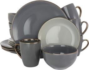 img 4 attached to 🍽️ Elama Tahitian Grand Luxurious Stoneware Dinnerware Set