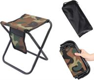 🪑 mingso mini portable folding stool: a camouflage camping essential for adults - perfect for fishing, hiking, gardening, and beach activities - holds up to 450lbs! логотип