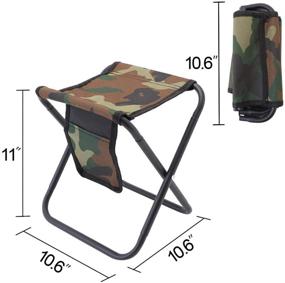 img 2 attached to 🪑 MingSo Mini Portable Folding Stool: A Camouflage Camping Essential for Adults - Perfect for Fishing, Hiking, Gardening, and Beach Activities - Holds Up to 450lbs!