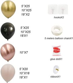 img 2 attached to 🎈 Mesmerizing Metallic Gold Black Cream Peach Balloon Garland Arch Kit - Stunning Balck Chrome Gold Double Stuffed Cream Peach Balloons for Unforgettable Celebrations