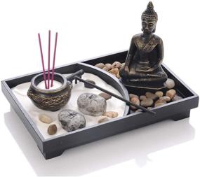 img 2 attached to 🧘 UgyDuky Tabletop Zen Garden: Bringing Peace and Tranquility to Your Space - Home Decor Gift Set with Buddha, Rake, Sand, Candle, and Incense Holder