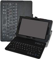 черный беспроводной чехол для клавиатуры для планшета verizon ellipsis 10 на базе android - кастомный дизайн от mama mouth, тонкий чехол из искусственной кожи с съемной беспроводной клавиатурой (10,1 дюймов) логотип
