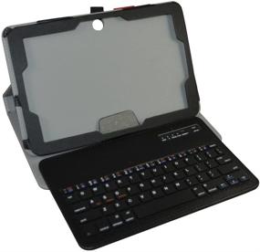 img 1 attached to Черный беспроводной чехол для клавиатуры для планшета Verizon Ellipsis 10 на базе Android - кастомный дизайн от Mama Mouth, тонкий чехол из искусственной кожи с съемной беспроводной клавиатурой (10,1 дюймов)