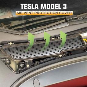 img 3 attached to Enhance Air Flow and Protect your Tesla Model 3 with ROOCS 17-20 Model 3 Air Intake Grille – Premium ABS Plastic Vent Cover!