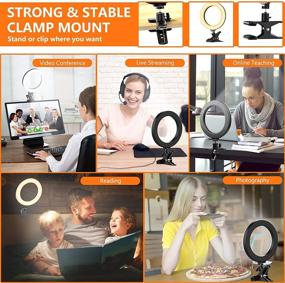 img 1 attached to 🔍 Optimized Search: SEBIDER 8" LED Selfie Ring Light with Clip-On Desk Mount for Video Conferencing, Remote Work, Zoom Meetings, Live Streaming, TikTok, and Self Broadcasting