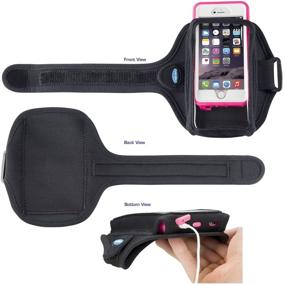 img 1 attached to 📱 Tune Belt AB89 Cell Phone Armband Holder: Suitable for iPhone 11 Pro, SE 2020, X/XS, Galaxy S9 S10e - Large Pocket for OtterBox/Large Cases - Water Resistant Pouch for Running/Working Out