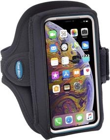 img 4 attached to 📱 Tune Belt AB89 Cell Phone Armband Holder: Suitable for iPhone 11 Pro, SE 2020, X/XS, Galaxy S9 S10e - Large Pocket for OtterBox/Large Cases - Water Resistant Pouch for Running/Working Out