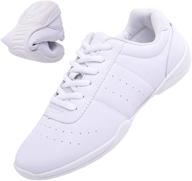 dadawen adult & youth white cheerleading shoe: high-performance athletic sport training & competition tennis sneakers logo