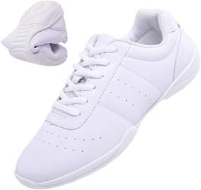 img 4 attached to DADAWEN Adult & Youth White Cheerleading Shoe: High-performance Athletic Sport Training & Competition Tennis Sneakers