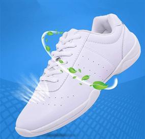 img 2 attached to DADAWEN Adult & Youth White Cheerleading Shoe: High-performance Athletic Sport Training & Competition Tennis Sneakers