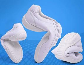 img 3 attached to DADAWEN Adult & Youth White Cheerleading Shoe: High-performance Athletic Sport Training & Competition Tennis Sneakers