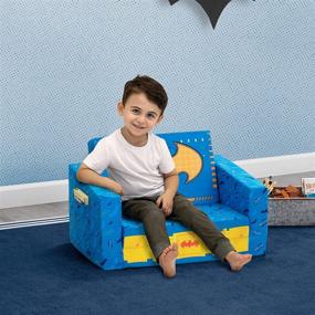 img 3 attached to 🦇 Delta Children Batman Cozee Flip-Out Chair: 2-in-1 Convertible Lounger for Kids - Perfect for Rest and Play