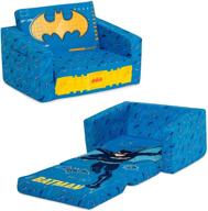 🦇 delta children batman cozee flip-out chair: 2-in-1 convertible lounger for kids - perfect for rest and play logo