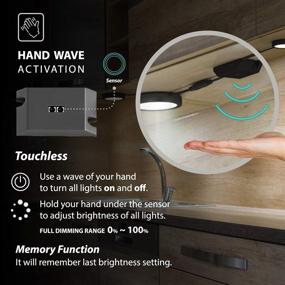 img 3 attached to 💡 EShine Black Matte Under Cabinet Puck Lights - Circular LED Cabinet Lights with Hand Wave Sensor - Dimmable - Pack of 12, Cool White (6000K)