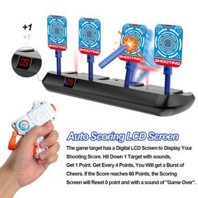 img 1 attached to Electronic Shooting Target for Nerf Guns: Auto Reset & Digital Scoring, Includes Foam Dart Toy Gun - Perfect Gift for 5-10+ Year Old Boys & Girls!