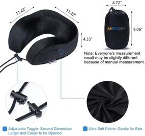 img 1 attached to ✈️ SAIREIDER Airplane Travel Neck Pillow - Adjustable 100% Memory Foam Neck Pillows with Storage Bag, Sleep Mask, and Earplugs - Prevent Forward Head Motion (Black)