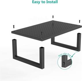 img 1 attached to 🖥️ WALI Monitor Stand Riser - Improve Ergonomics & Organize Your Workspace with Vented Metal Platform and Storage (STT004), 1 Pack, Black