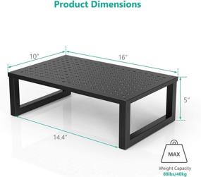 img 2 attached to 🖥️ WALI Monitor Stand Riser - Improve Ergonomics & Organize Your Workspace with Vented Metal Platform and Storage (STT004), 1 Pack, Black