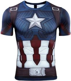 img 4 attached to 🦸 Captain America Compression Sleeve T-Shirt