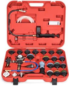 img 4 attached to 🔧 Goplus 28-Piece Universal Radiator Pressure Tester: Reliable Vacuum Type Cooling System Tool Kit for Car Enthusiasts - Includes Red Carrying Case