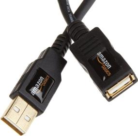 img 1 attached to Черный USB 2.0 удлинительный кабель - Основы Amazon Мужской тип A к Женскому типу A адаптерный кабель - 9.8 футов (3 метра)