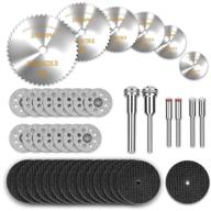 🔧 42 pcs rotary tool accessories: diamond cutting wheels (15pcs), resin cutting off wheels (15pcs), hss circular saw blades (6pcs) with 1/8" shank for wood metal diy craft логотип