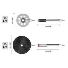 img 1 attached to 🔧 42 Pcs Rotary Tool Accessories: Diamond Cutting Wheels (15pcs), Resin Cutting Off Wheels (15pcs), Hss Circular Saw Blades (6pcs) with 1/8" Shank for Wood Metal DIY Craft