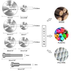 img 3 attached to 🔧 42 Pcs Rotary Tool Accessories: Diamond Cutting Wheels (15pcs), Resin Cutting Off Wheels (15pcs), Hss Circular Saw Blades (6pcs) with 1/8" Shank for Wood Metal DIY Craft