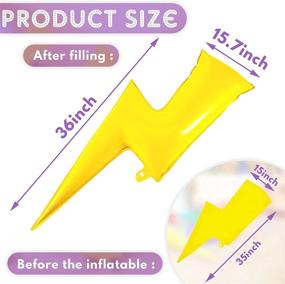 img 3 attached to 🎈 Pack of 4 Yellow Flash Balloons - 36 Inch Foil Flash Bolt Party Balloons for Stylish Party Decorations