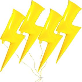 img 4 attached to 🎈 Pack of 4 Yellow Flash Balloons - 36 Inch Foil Flash Bolt Party Balloons for Stylish Party Decorations