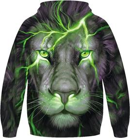 img 3 attached to 👦 Graffiti Splatter Pullover Sweatshirts for Boys - Fashion Hoodies & Sweatshirts, Ideal for Grandsons