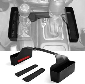 img 4 attached to 🚙 Семь Спарта Поднос для смены передачи для Jeep Wrangler JL JLU & Gladiator JT - Черный | Внутренние аксессуары: Коробка для хранения переключателя передач с клеевой лентой