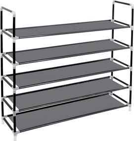 img 3 attached to 👞 Efficient Shoe Storage Solution: Stackable Shoe Rack Organizer for Closets - Easily Assembled, No Tools Needed - 25 Pairs, Black