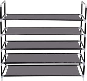 img 2 attached to 👞 Efficient Shoe Storage Solution: Stackable Shoe Rack Organizer for Closets - Easily Assembled, No Tools Needed - 25 Pairs, Black