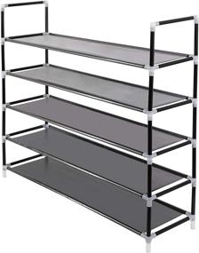 img 1 attached to 👞 Efficient Shoe Storage Solution: Stackable Shoe Rack Organizer for Closets - Easily Assembled, No Tools Needed - 25 Pairs, Black