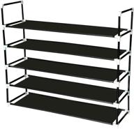 👞 efficient shoe storage solution: stackable shoe rack organizer for closets - easily assembled, no tools needed - 25 pairs, black логотип