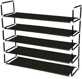 img 4 attached to 👞 Efficient Shoe Storage Solution: Stackable Shoe Rack Organizer for Closets - Easily Assembled, No Tools Needed - 25 Pairs, Black