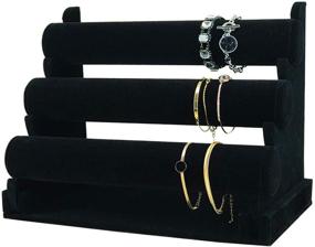 img 3 attached to 🌟 Black Velvet 3-Tier Bracelet Holder Stand - 7TH VELVET Jewelry Organizer Display for Watch and Bracelet Organization - Detachable Bracelet Display Stand - Jewelry Tree