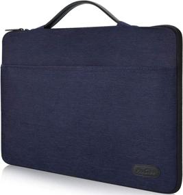 img 4 attached to 🔵 ProCase 12-12.9 inch Sleeve Case Bag - Surface Pro X 2017/Pro 7 6 4 3, MacBook Pro 13, iPad Pro Protective Carrying Cover Handbag - Darkblue