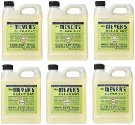 🌍 earth friendly mrs. meyers liquid hand soap refill 33 oz lemon verbena scent - pack of 6: a sustainable solution for clean and refreshed hands logo