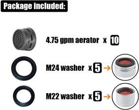 img 2 attached to 💧 JQK Faucet Aerator Insert, 4.75 GPM Bathroom Replacement Parts 10 Pack - FAG-P10